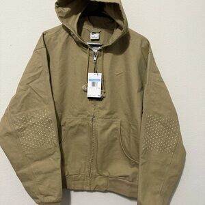 Nike Life Mens Full Zip Hoodie Jacket Parachute Beige Sz M HQ6122-297